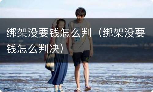 绑架没要钱怎么判（绑架没要钱怎么判决）