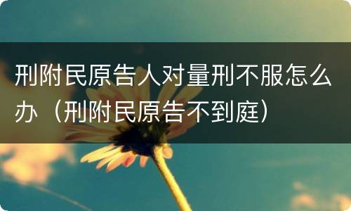 刑附民原告人对量刑不服怎么办（刑附民原告不到庭）