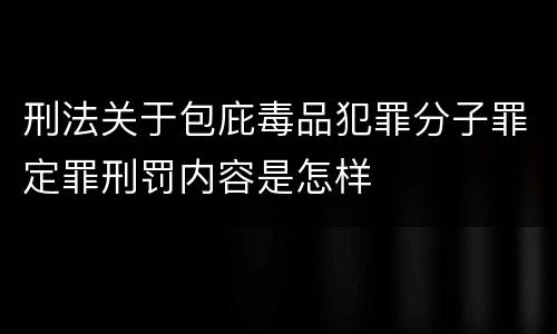 刑法关于包庇毒品犯罪分子罪定罪刑罚内容是怎样