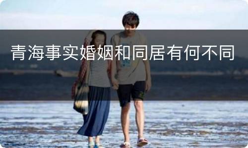 青海事实婚姻和同居有何不同