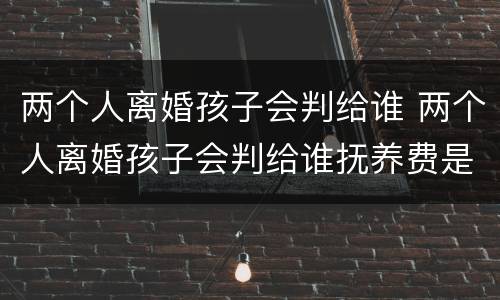 两个人离婚孩子会判给谁 两个人离婚孩子会判给谁抚养费是多少?