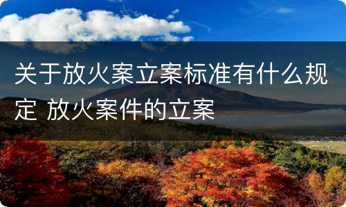 关于放火案立案标准有什么规定 放火案件的立案