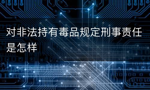对非法持有毒品规定刑事责任是怎样