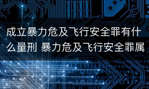 成立暴力危及飞行安全罪有什么量刑 暴力危及飞行安全罪属于什么犯