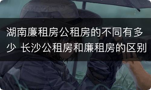 湖南廉租房公租房的不同有多少 长沙公租房和廉租房的区别
