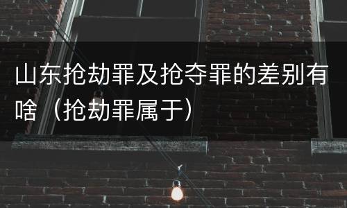 山东抢劫罪及抢夺罪的差别有啥（抢劫罪属于）