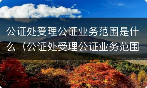 公证处受理公证业务范围是什么（公证处受理公证业务范围是什么）