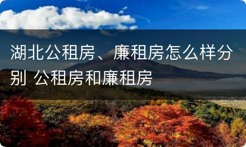 湖北公租房、廉租房怎么样分别 公租房和廉租房