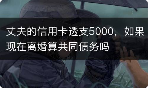 丈夫的信用卡透支5000，如果现在离婚算共同债务吗