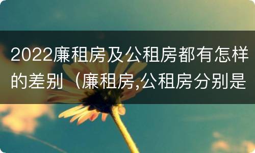 2022廉租房及公租房都有怎样的差别（廉租房,公租房分别是什么意思?）
