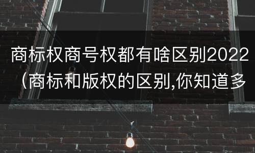 商标权商号权都有啥区别2022（商标和版权的区别,你知道多少?）
