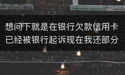 想问下就是在银行欠款信用卡已经被银行起诉现在我还部分可以暂缓执行吗