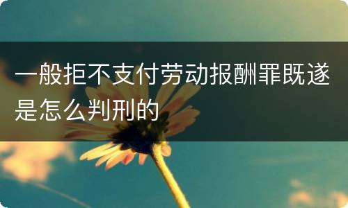 一般拒不支付劳动报酬罪既遂是怎么判刑的