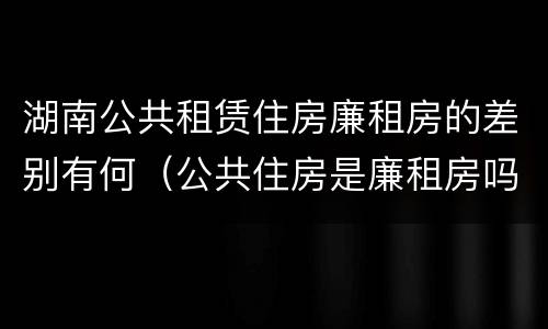湖南公共租赁住房廉租房的差别有何（公共住房是廉租房吗）