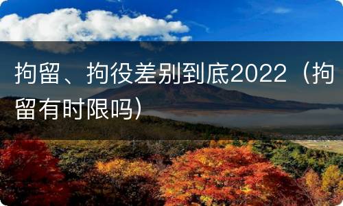 拘留、拘役差别到底2022（拘留有时限吗）