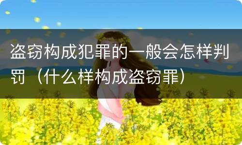 盗窃构成犯罪的一般会怎样判罚（什么样构成盗窃罪）