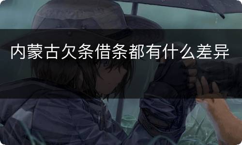 内蒙古欠条借条都有什么差异