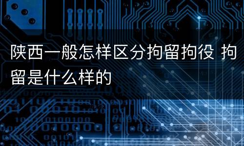 陕西一般怎样区分拘留拘役 拘留是什么样的