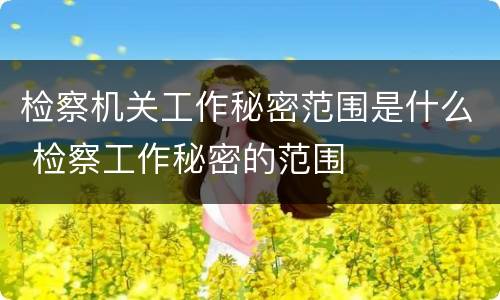 检察机关工作秘密范围是什么 检察工作秘密的范围
