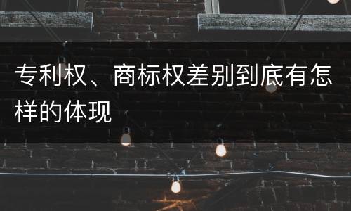 专利权、商标权差别到底有怎样的体现