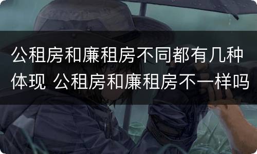 公租房和廉租房不同都有几种体现 公租房和廉租房不一样吗