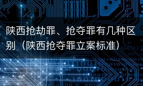 陕西抢劫罪、抢夺罪有几种区别（陕西抢夺罪立案标准）