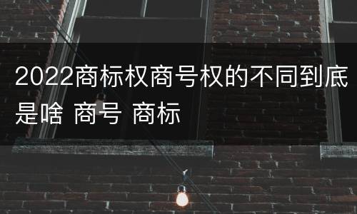 2022商标权商号权的不同到底是啥 商号 商标