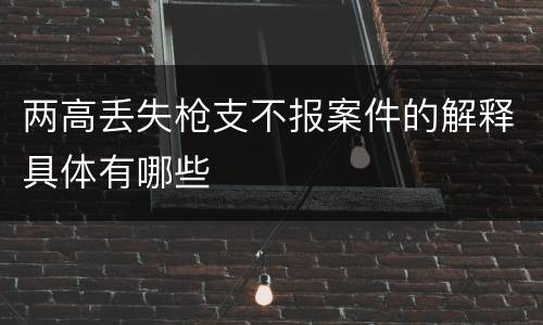 两高丢失枪支不报案件的解释具体有哪些