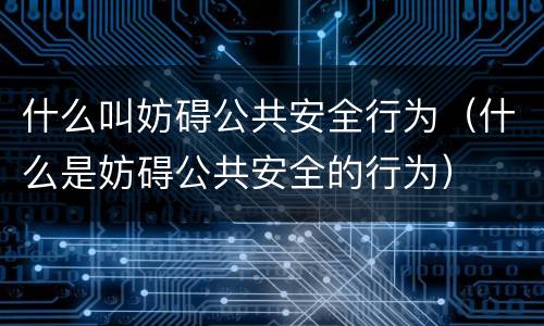 什么叫妨碍公共安全行为（什么是妨碍公共安全的行为）