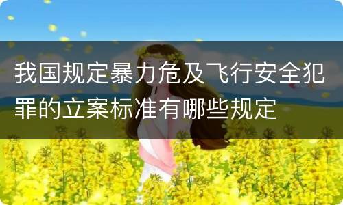 我国规定暴力危及飞行安全犯罪的立案标准有哪些规定