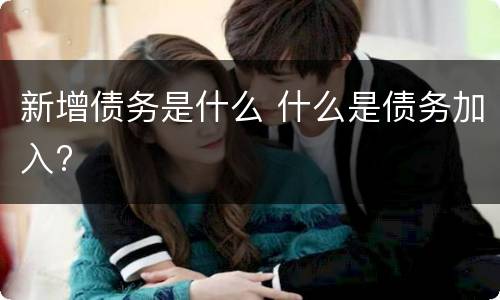 新增债务是什么 什么是债务加入?