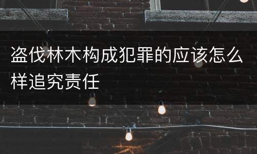 盗伐林木构成犯罪的应该怎么样追究责任