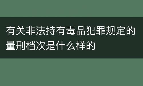 有关非法持有毒品犯罪规定的量刑档次是什么样的