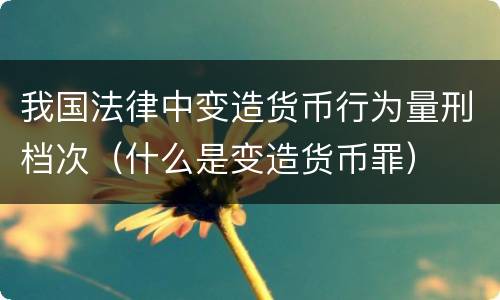 我国法律中变造货币行为量刑档次（什么是变造货币罪）