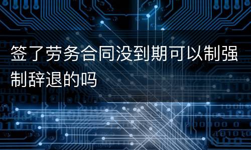 签了劳务合同没到期可以制强制辞退的吗