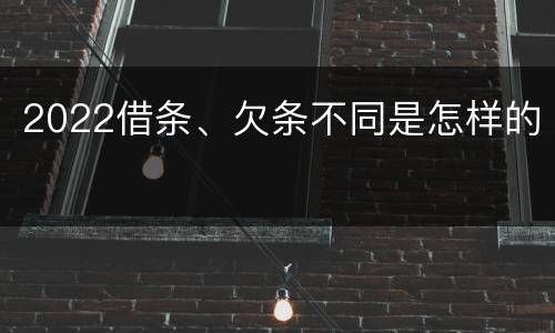 2022借条、欠条不同是怎样的
