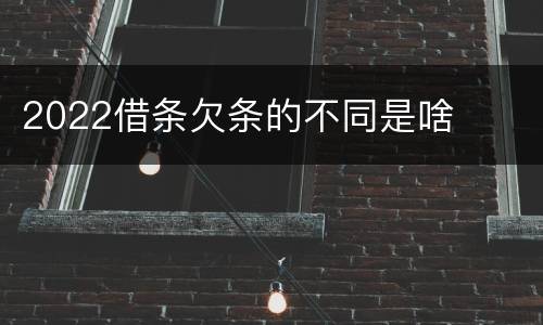 2022借条欠条的不同是啥