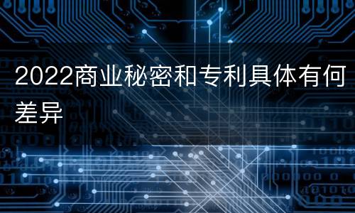 2022商业秘密和专利具体有何差异