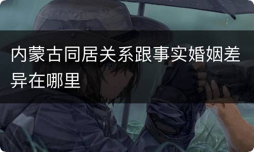 内蒙古同居关系跟事实婚姻差异在哪里