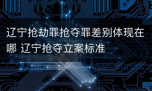 辽宁抢劫罪抢夺罪差别体现在哪 辽宁抢夺立案标准