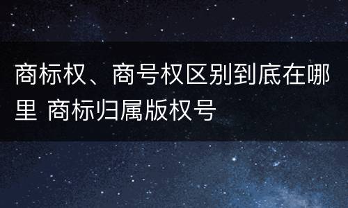 商标权、商号权区别到底在哪里 商标归属版权号
