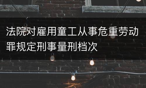 法院对雇用童工从事危重劳动罪规定刑事量刑档次