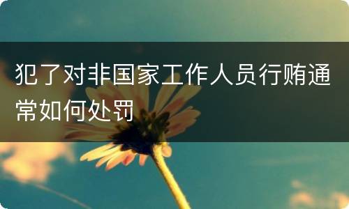 犯了对非国家工作人员行贿通常如何处罚