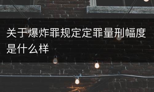 关于爆炸罪规定定罪量刑幅度是什么样