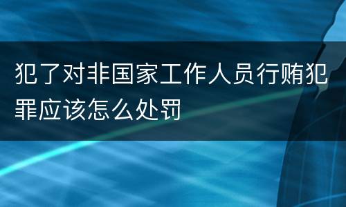 犯了对非国家工作人员行贿犯罪应该怎么处罚