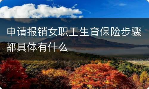 申请报销女职工生育保险步骤都具体有什么