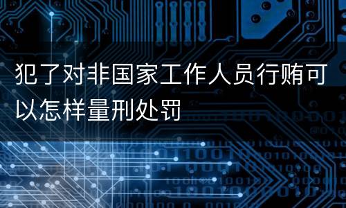 犯了对非国家工作人员行贿可以怎样量刑处罚