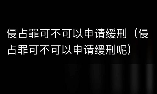 侵占罪可不可以申请缓刑（侵占罪可不可以申请缓刑呢）