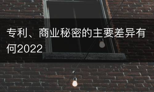 专利、商业秘密的主要差异有何2022