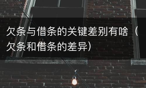 欠条与借条的关键差别有啥（欠条和借条的差异）